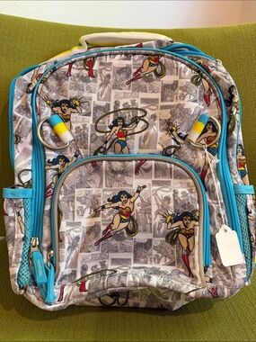 Pottery Barn Kids Wonder Woman Blue, Red, Yellow Backpack